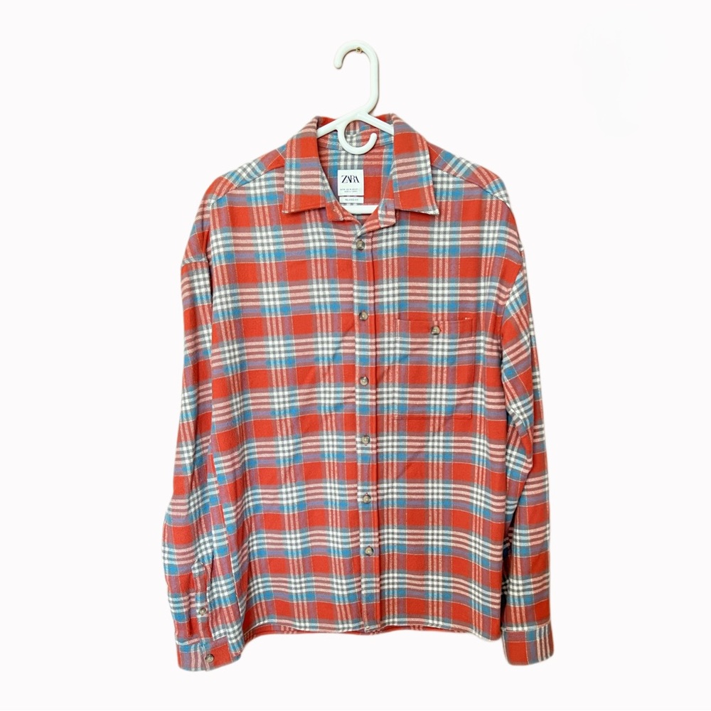 ZARA Relaxed Plaid Button Up